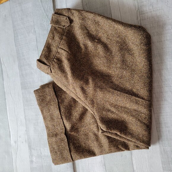 LOFT Petites Ann Taylor Wool Blend Herringbone Cropped Pants 8P - Picture 3 of 5